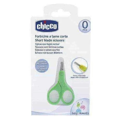 Baby nail clippers, CHICCO scissors short green x 1 piece