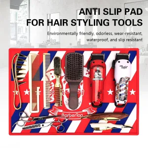 Barbershop Clippers Mat Non-Slip Limit Combs Counter Mat Hairdressing Flexible No Magnetic Force Pad Grooming Storage Tools