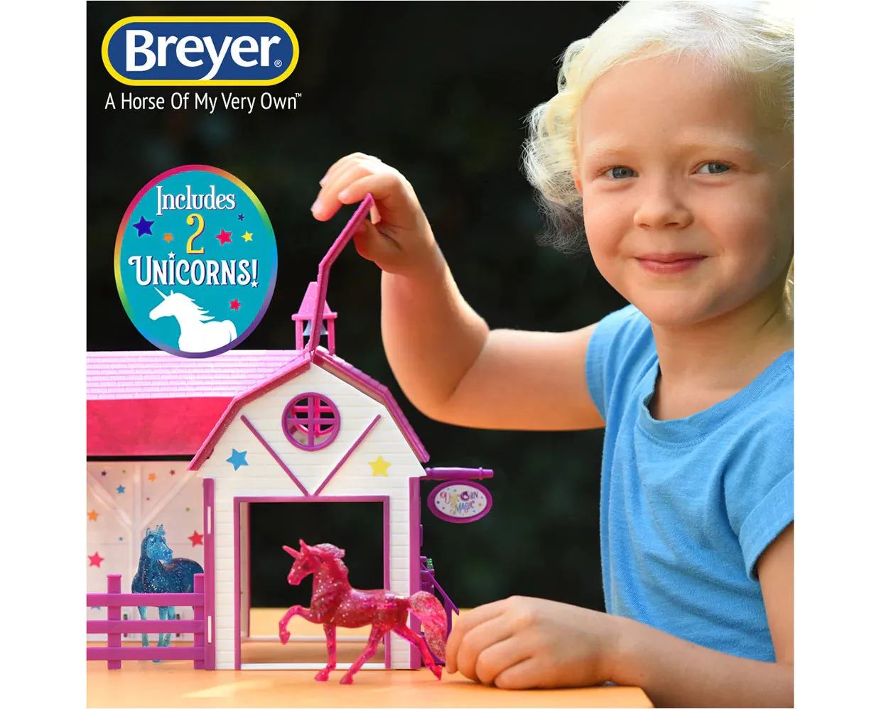 Breyer Stablemates Unicorn Magic Sparkle Playset Barn