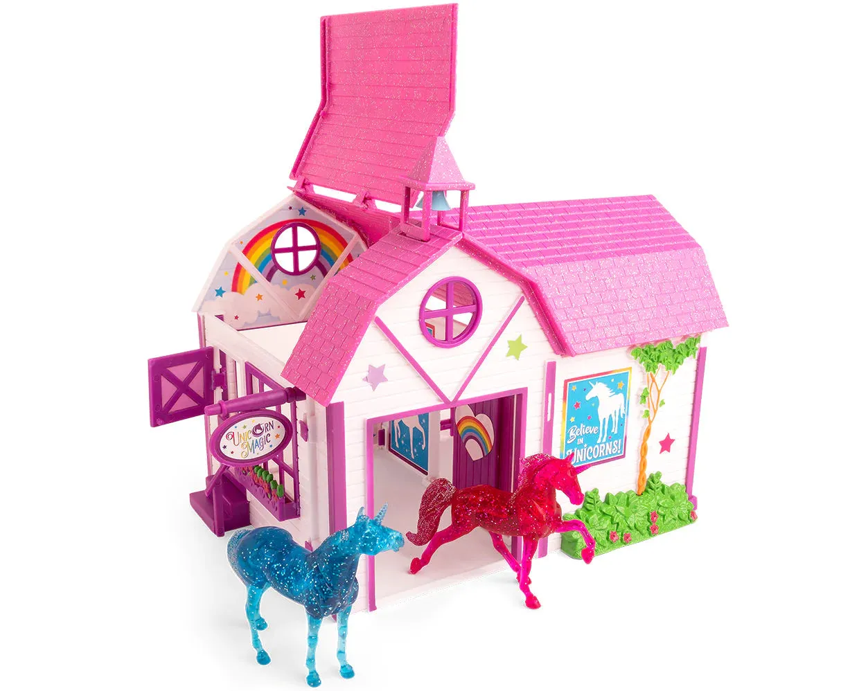 Breyer Stablemates Unicorn Magic Sparkle Playset Barn