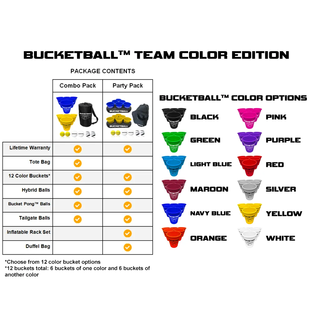 BucketBall - Team Color Edition - Combo Pack (Black/Light Blue)