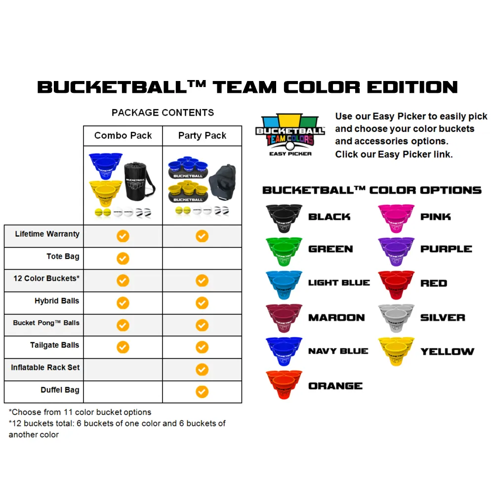 BucketBall - Team Color Edition - Party Pack (Black/Pink)