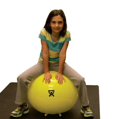 CanDo Inflatable Exercise Ball - with Stability Feet - Yellow - 18" (45 cm)