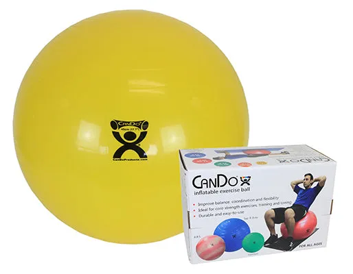 CanDo Inflatable Exercise Ball - Yellow - 18" (45 cm), Retail Box