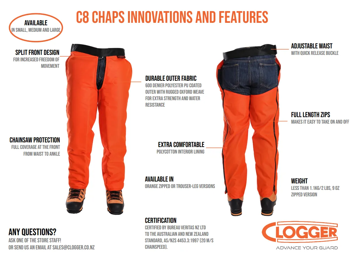 Clogger C8 Trouser Leg Occasional Use Chainsaw Protective Chaps