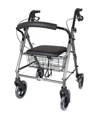 Days Four-Wheeled Rollator/Walker - Ruby Red or Silver