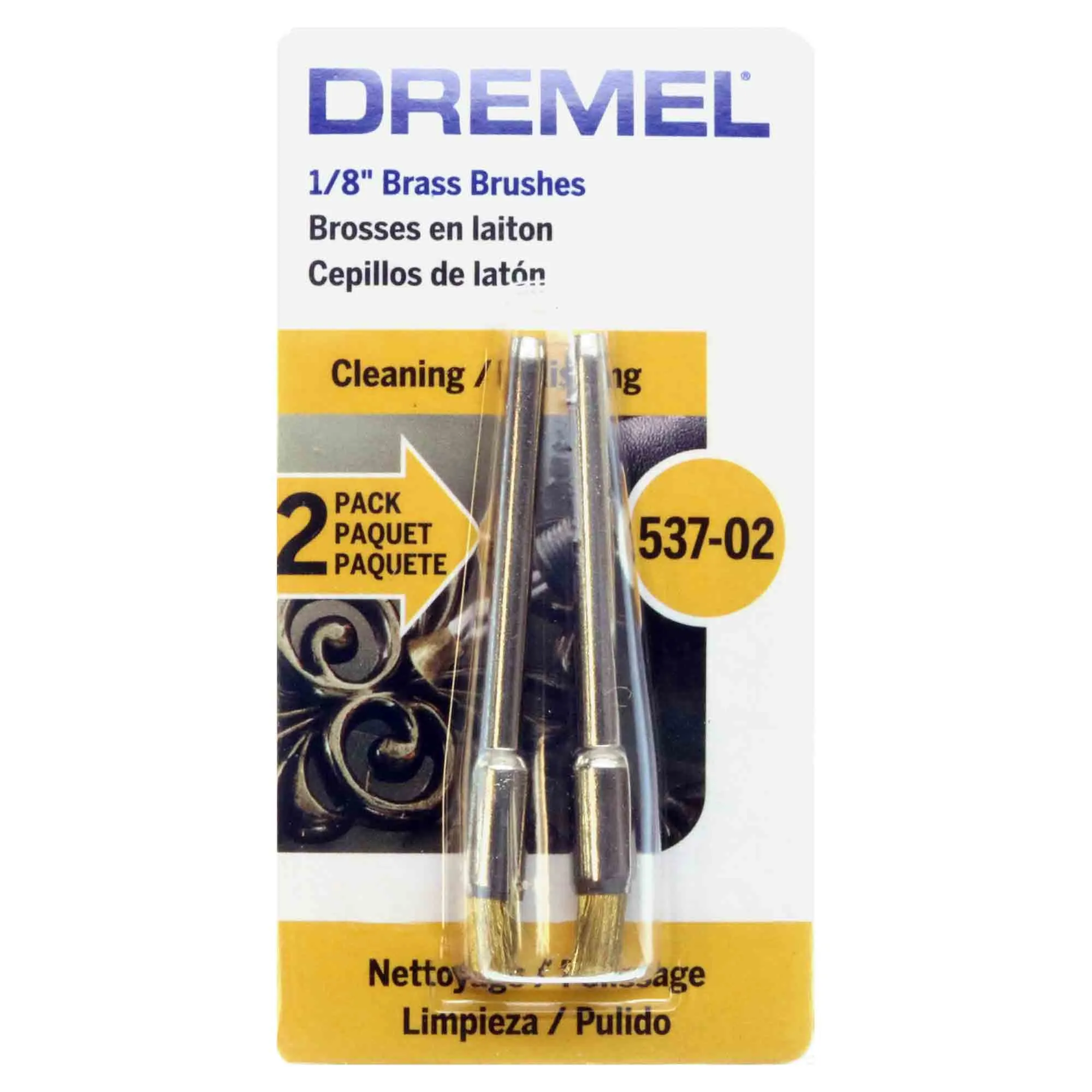 Dremel 537-02 Brass END Brushes - 2pc