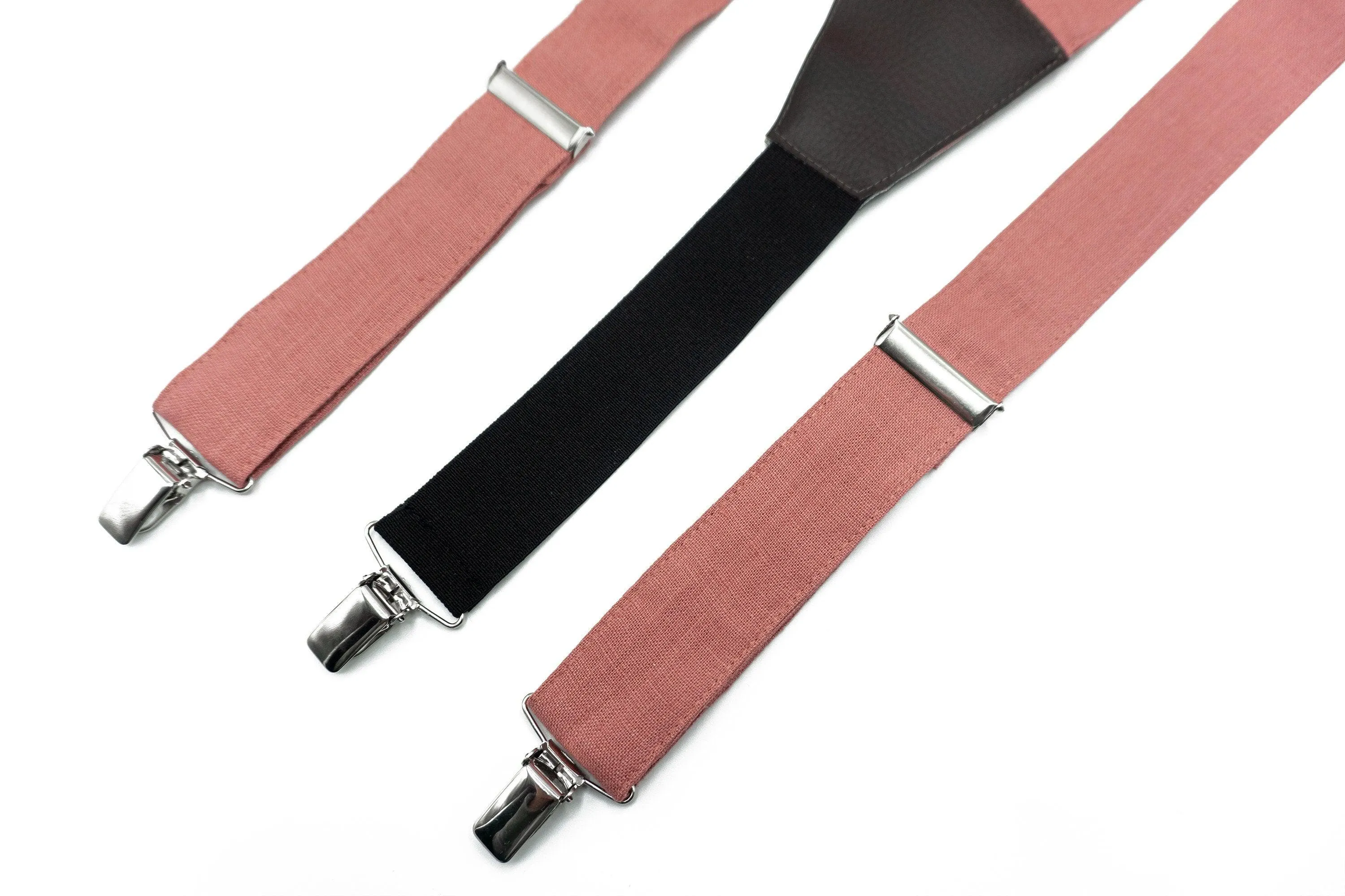 Dusty Rose Groomsmen Bow Ties & Suspenders for your Wedding