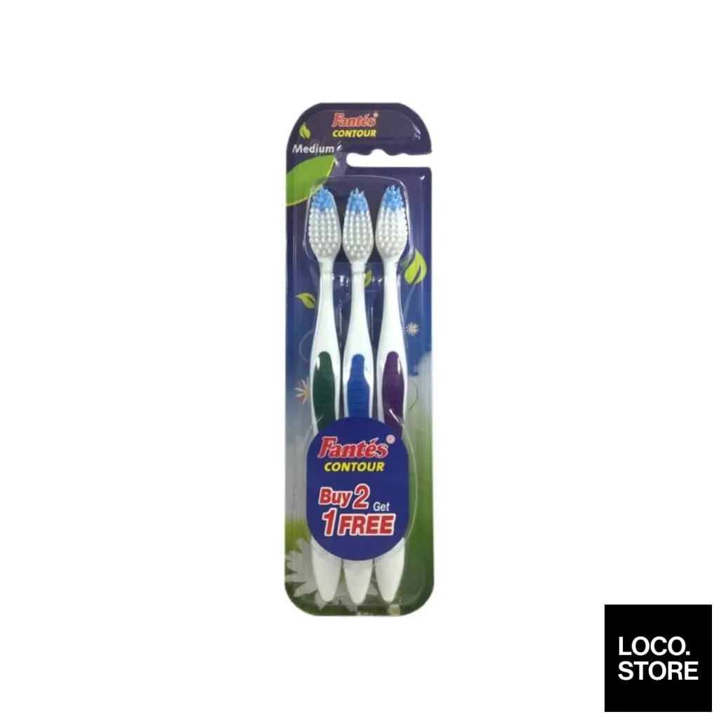 Fantes Toothbrush Contour Value Pack 3 toothbrushes