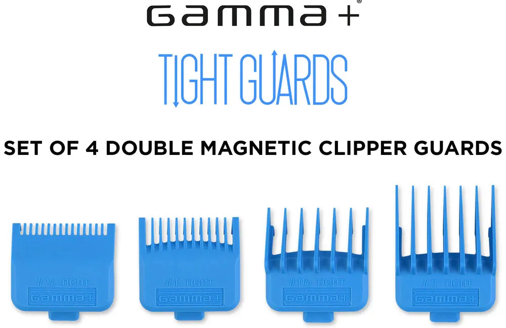 Gamma  Dub Magnetic Tight Clipper Guards - Cyan Blue (4 Pack) (GPTGB)