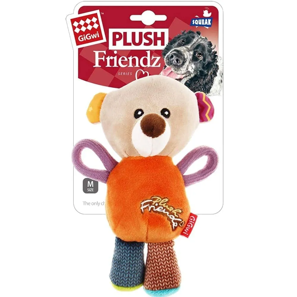 GiGwi Plush Friendz with Squeaker Bear Toy for Dogs