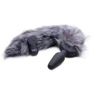 Grey Fox Tail Vibrating Anal Plug