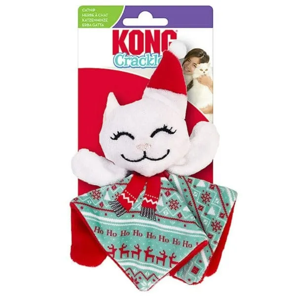 KONG Holiday Crackles Santa Kitty Cat Toy