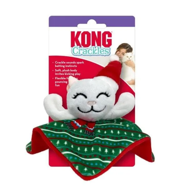 KONG Holiday Crackles Santa Kitty Cat Toy