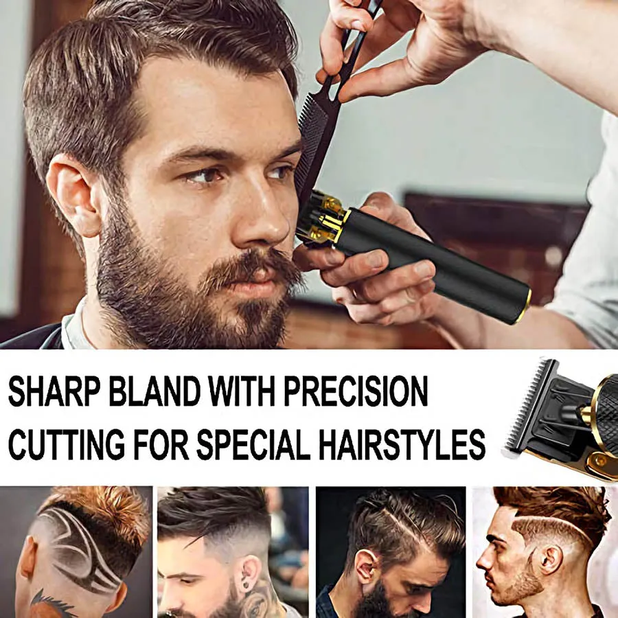 Men Hair Clippers, Professional Outliner Hair Trimmer Cordless, Mens Beard Trimmer, Wireless Hair Cutting Kit for Barbers, USB Rechargeable, Black and Gold Amazon Platform Banned