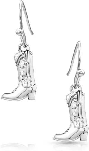 Montana Silversmiths Sculpted Western Cowboy Boot Dangle Hypoallergenic French Wire Earrings