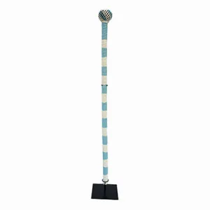 Ndebele Beaded Walking Stick | White & Light Blue