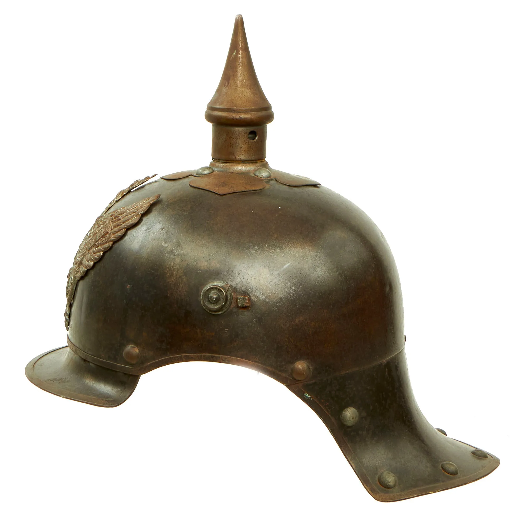 Original German WWI Prussian M1915 Jäger zu Pferde Lobster Tail Pickelhaube Helmet by C. E. Juncker - Dated 1916