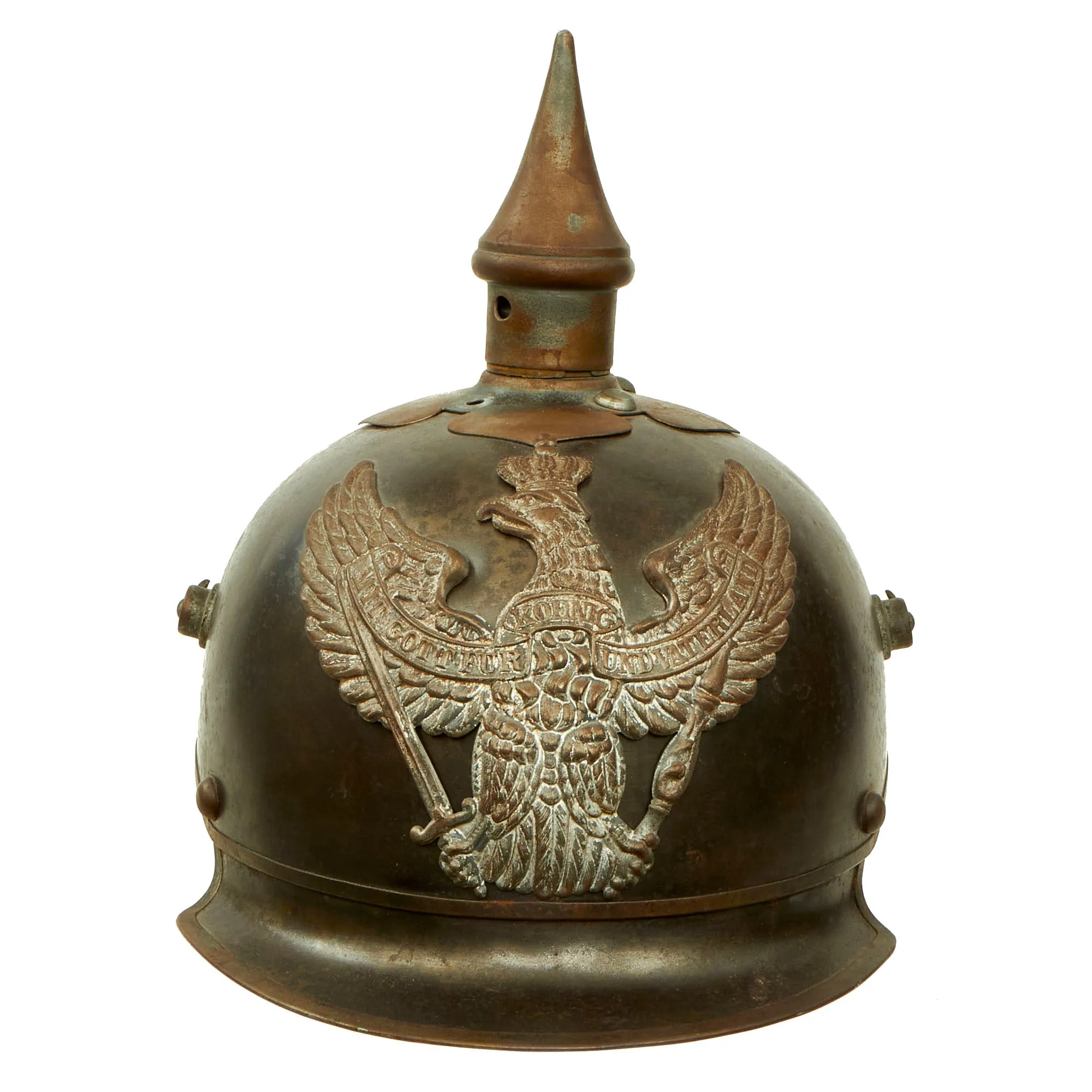 Original German WWI Prussian M1915 Jäger zu Pferde Lobster Tail Pickelhaube Helmet by C. E. Juncker - Dated 1916