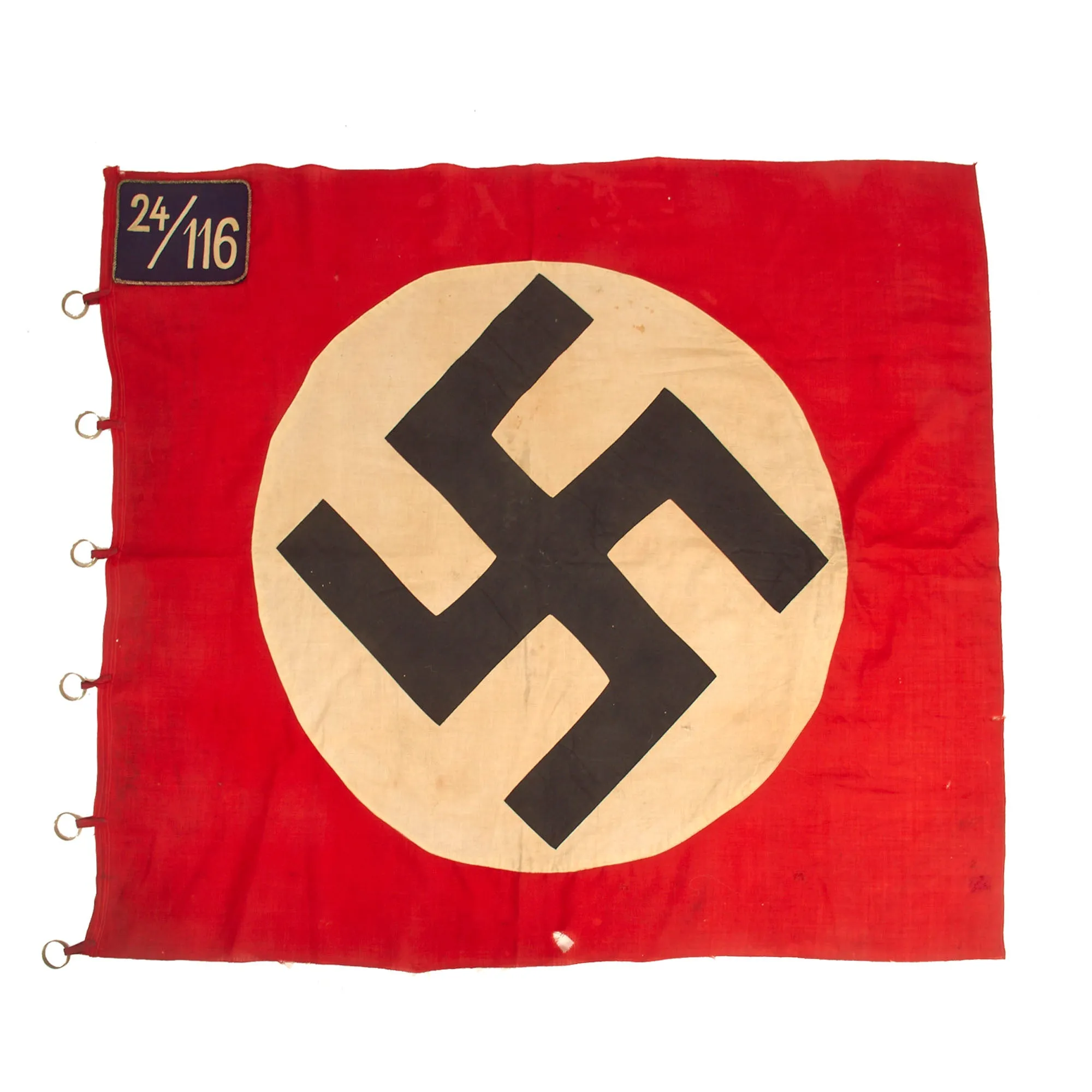 Original German WWII SA Sturmfahne Fringed Political Storm Flag for Hessen Sturm 24 Standarte 116 - 47" x 54"