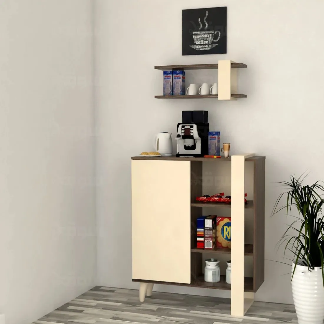 Stylish Corner Coffee Station – Compact Design