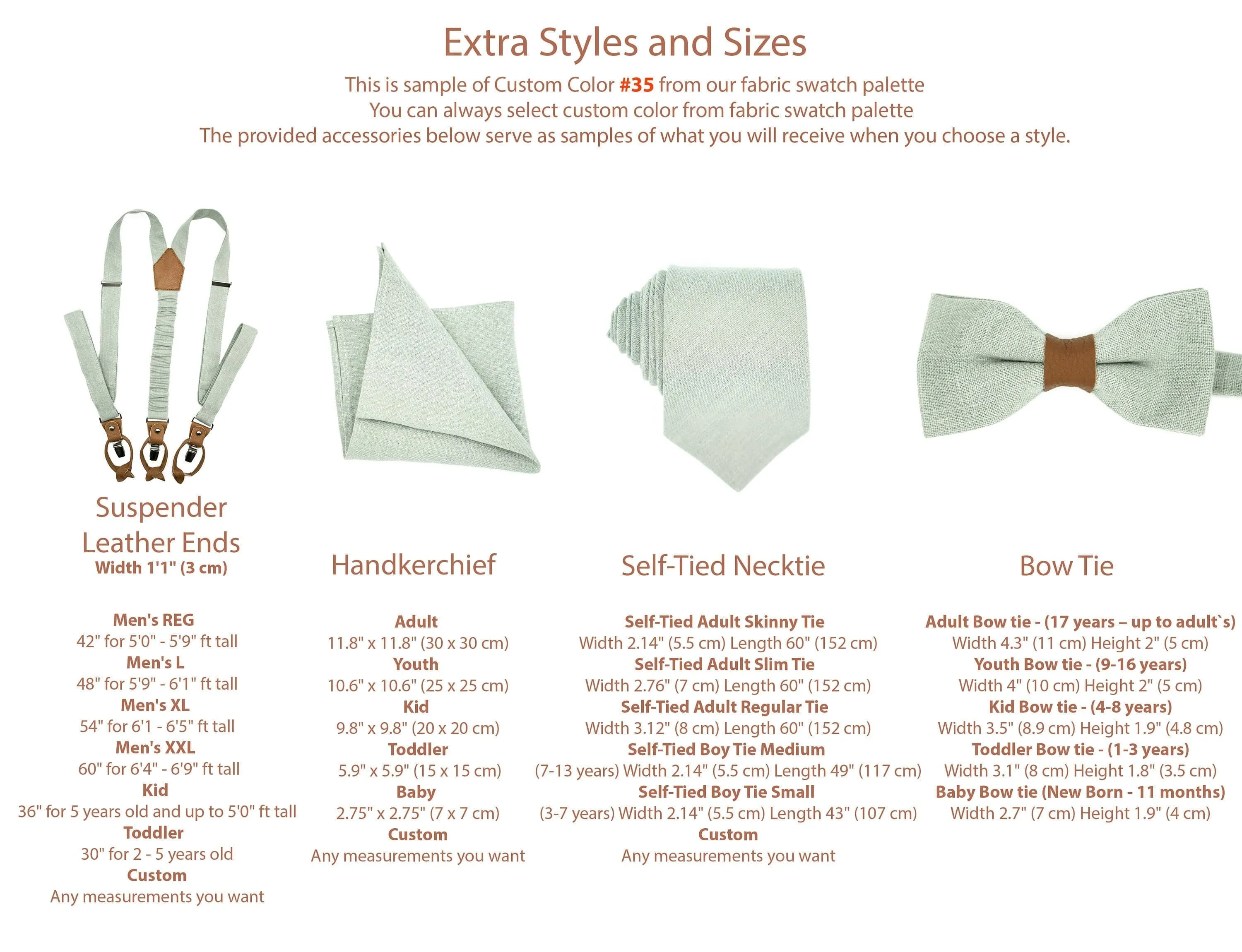 Stylish Sage Wedding Accessories: Bow Ties, Ties, Suspenders for Grooms, Groomsmen & Boys