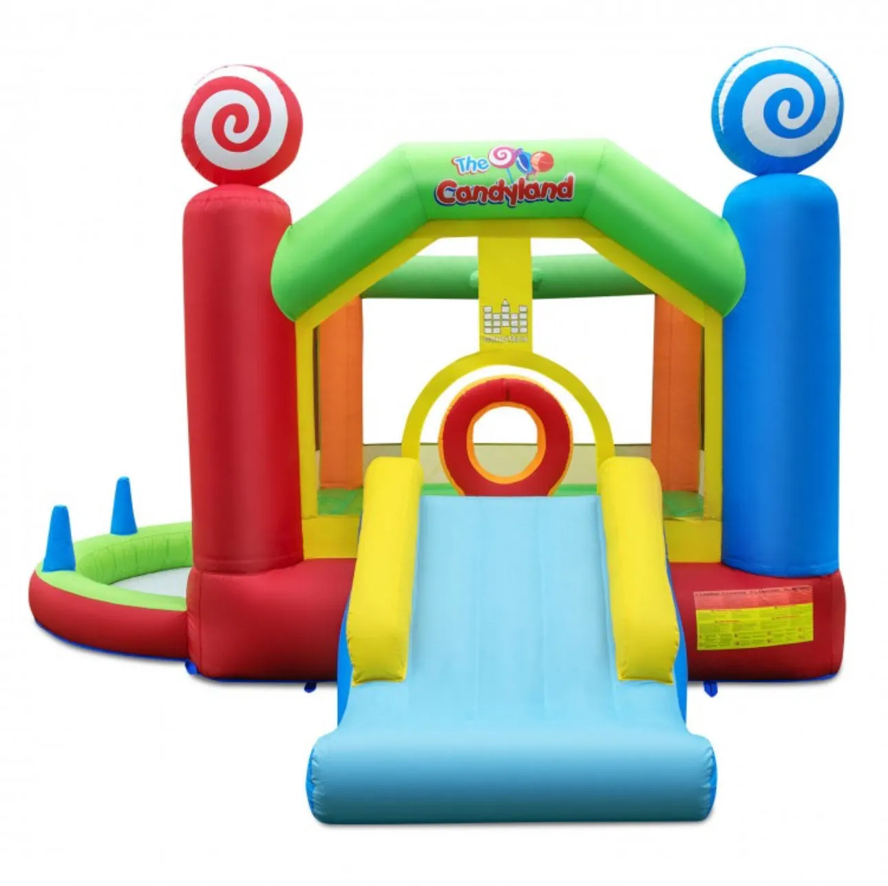 Super Cool Inflatable Kids Candy Land Theme Bouncy House Castle | 735W Blower | Jumping Area | Slide | Balls | Ball Pit | Basketball