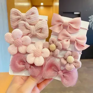 Sweet Bow Floral Headbands for Girls: Stylish Hair Accessories - Pack of 10