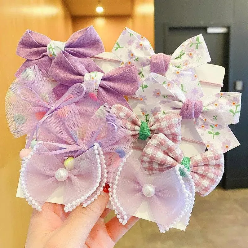 Sweet Bow Floral Headbands for Girls: Stylish Hair Accessories - Pack of 10