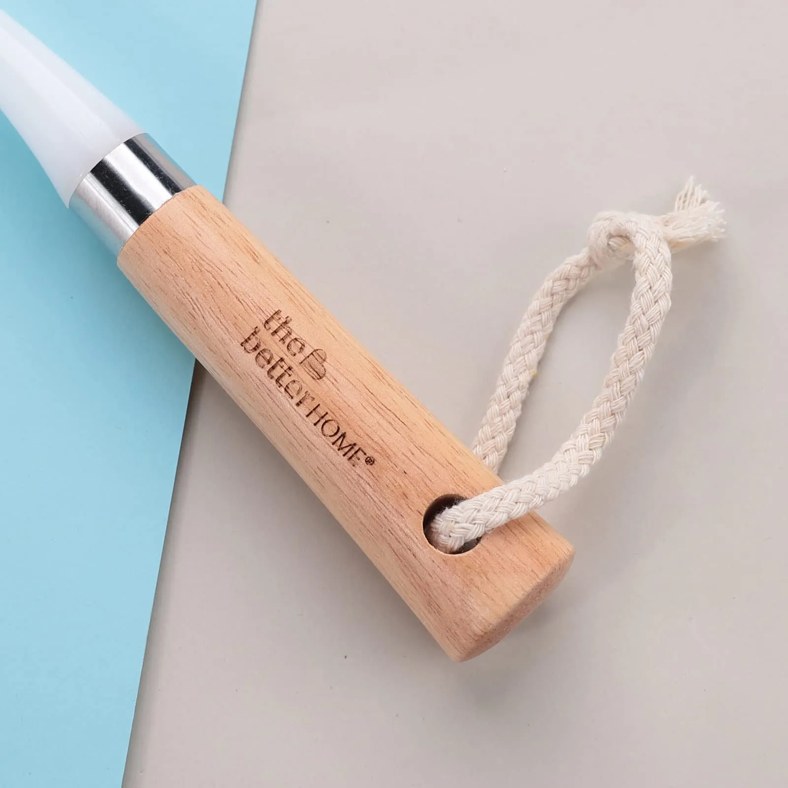 The Better Home Wood Sink & Tile Cleaner Brush Set 26 Cm Long With Non-Slippery Wooden Handle & Loop For Hanging Sink Cleaning Brush Kitchen Cleaning Brush- White