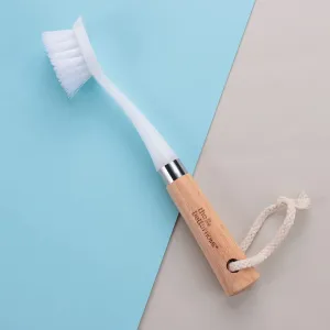 The Better Home Wood Sink & Tile Cleaner Brush Set 26 Cm Long With Non-Slippery Wooden Handle & Loop For Hanging Sink Cleaning Brush Kitchen Cleaning Brush- White