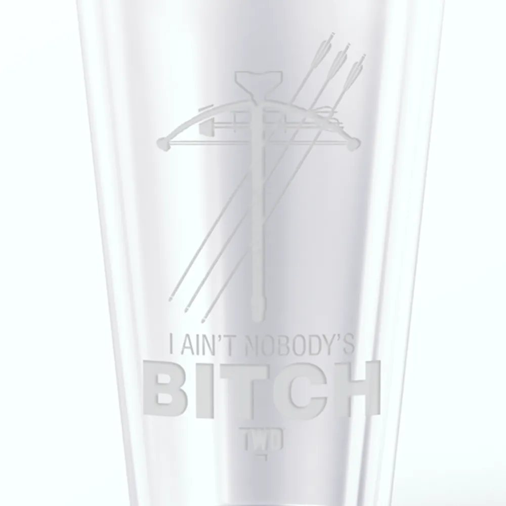 The Walking Dead Daryl Nobody's Bitch Laser Engraved Pint Glass