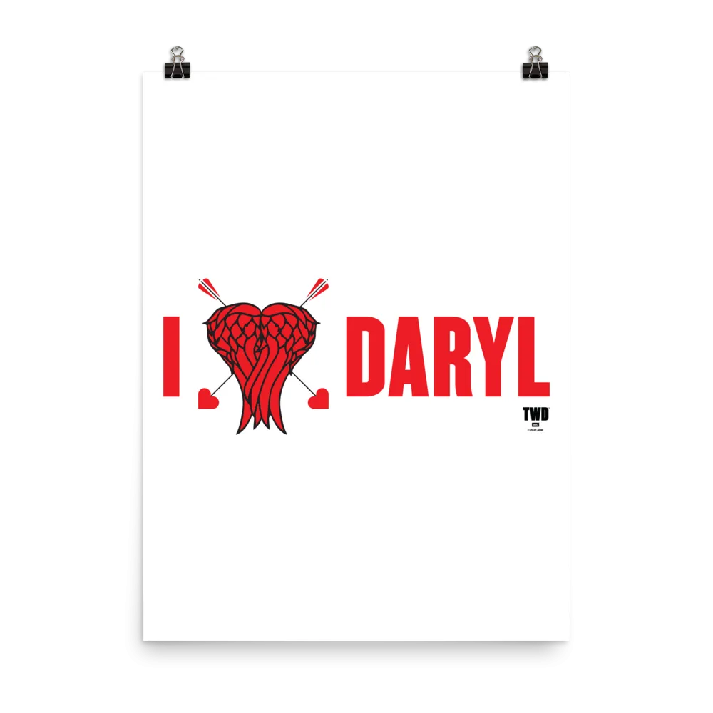 The Walking Dead I Heart Daryl Premium Satin Poster