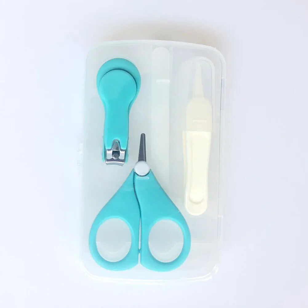 US 4-in-1 Baby Fineborn Grooming Kit Nail Clippers Scissor Nail File Tweezer Set