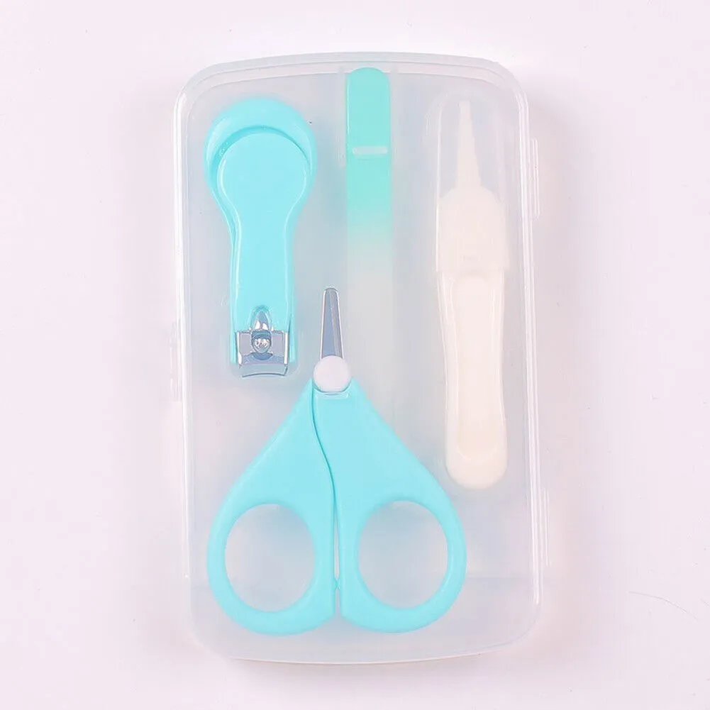 US 4-in-1 Baby Fineborn Grooming Kit Nail Clippers Scissor Nail File Tweezer Set