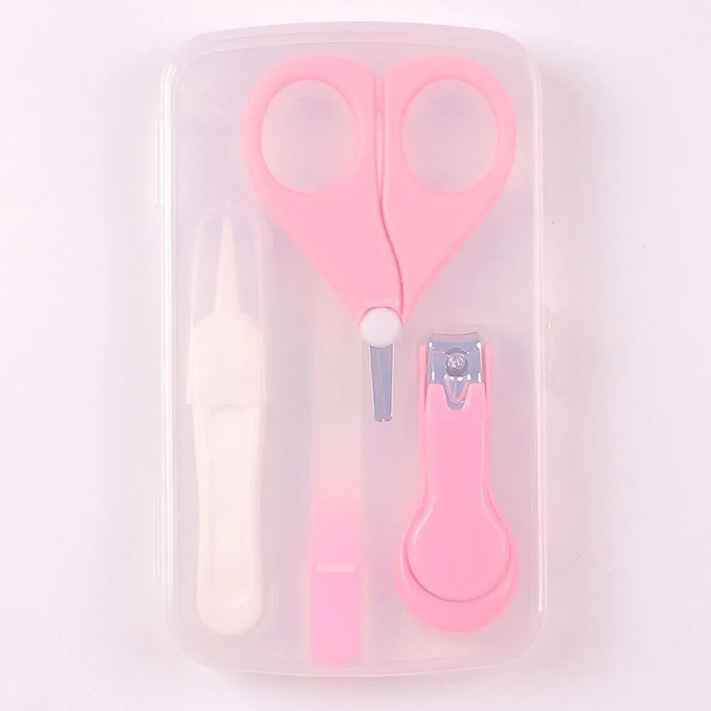 US 4-in-1 Baby Fineborn Grooming Kit Nail Clippers Scissor Nail File Tweezer Set