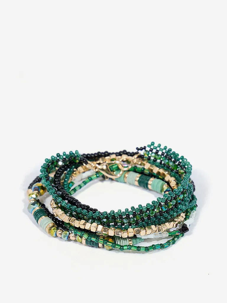 Westside Accessories Green Stackable Beaded Bracelet